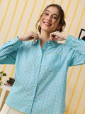 Plaid Shirt: Floral Bloom Women Relaxed Shirts