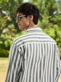 Cotton Linen Stripes: Ashen Cotton Linen Shirts