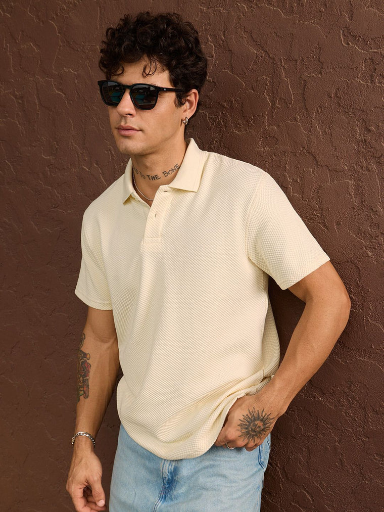 Textured Polo: Musk Textured Polos