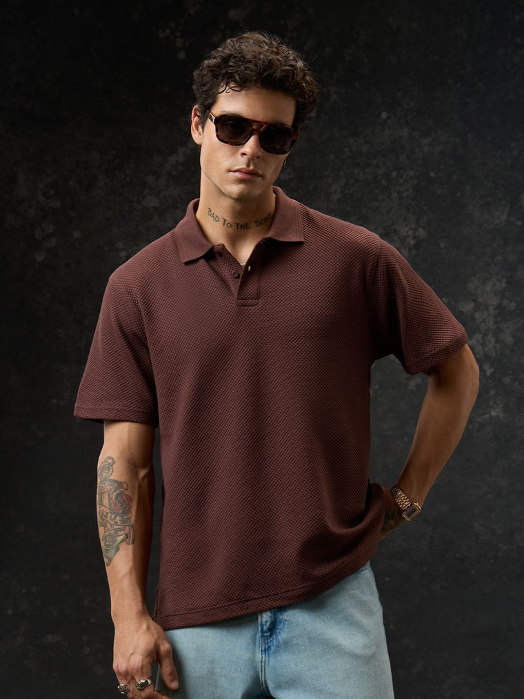 Popcorn Polo: Dark Chocolate Textured Polos