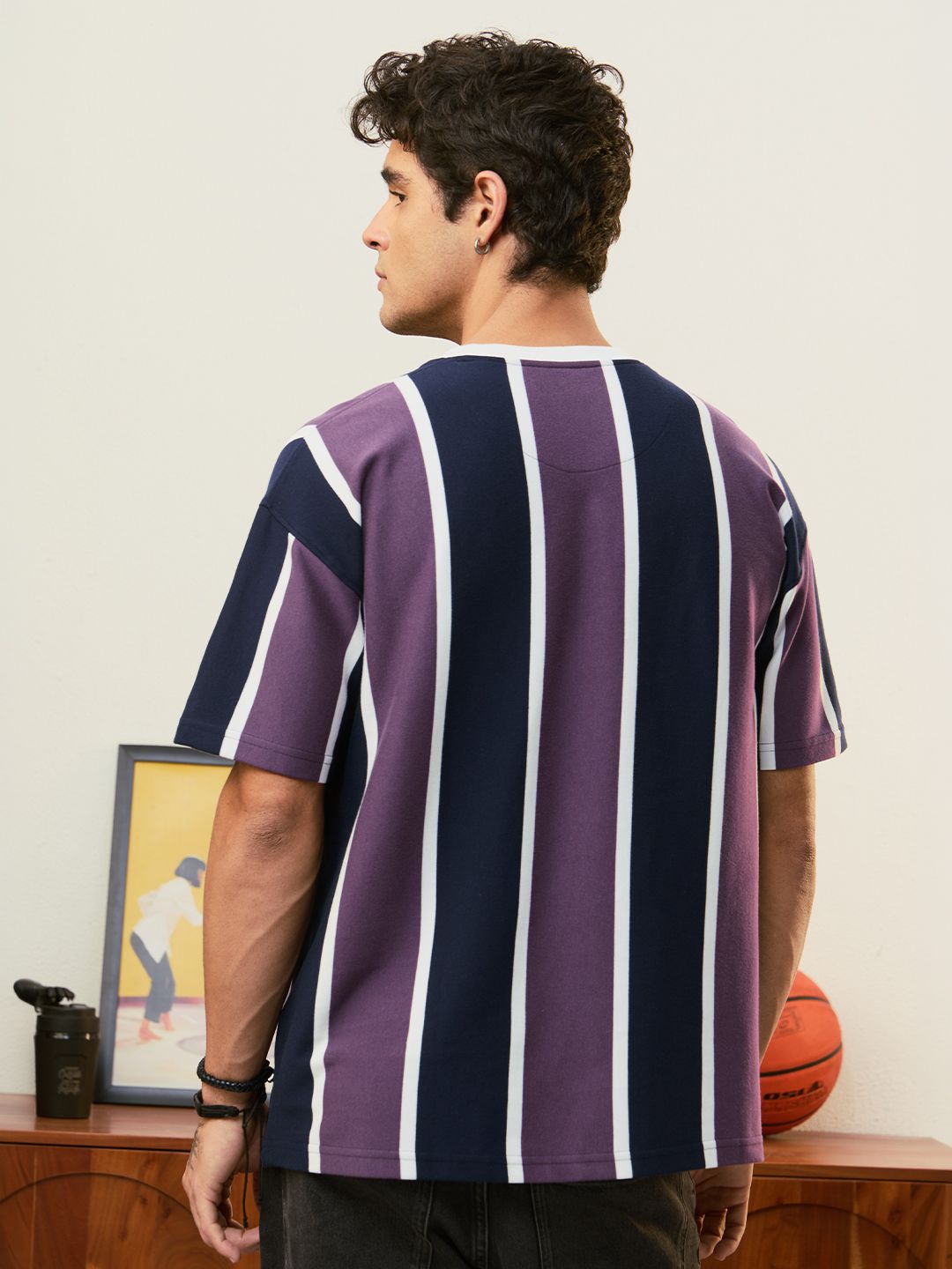 Striped T-Shirt: Wisteria Oversized T-Shirts