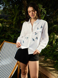 Cotton Linen Shirt: The Swallows Women Relaxed Shirts
