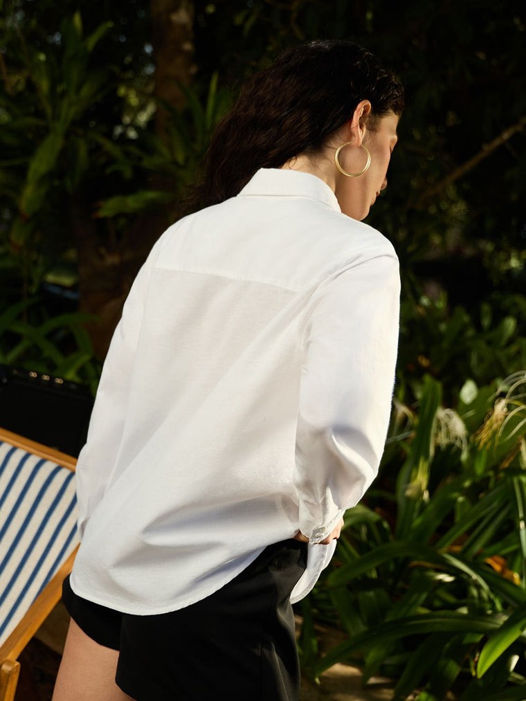Cotton Linen Shirt: The Swallows Women Relaxed Shirts