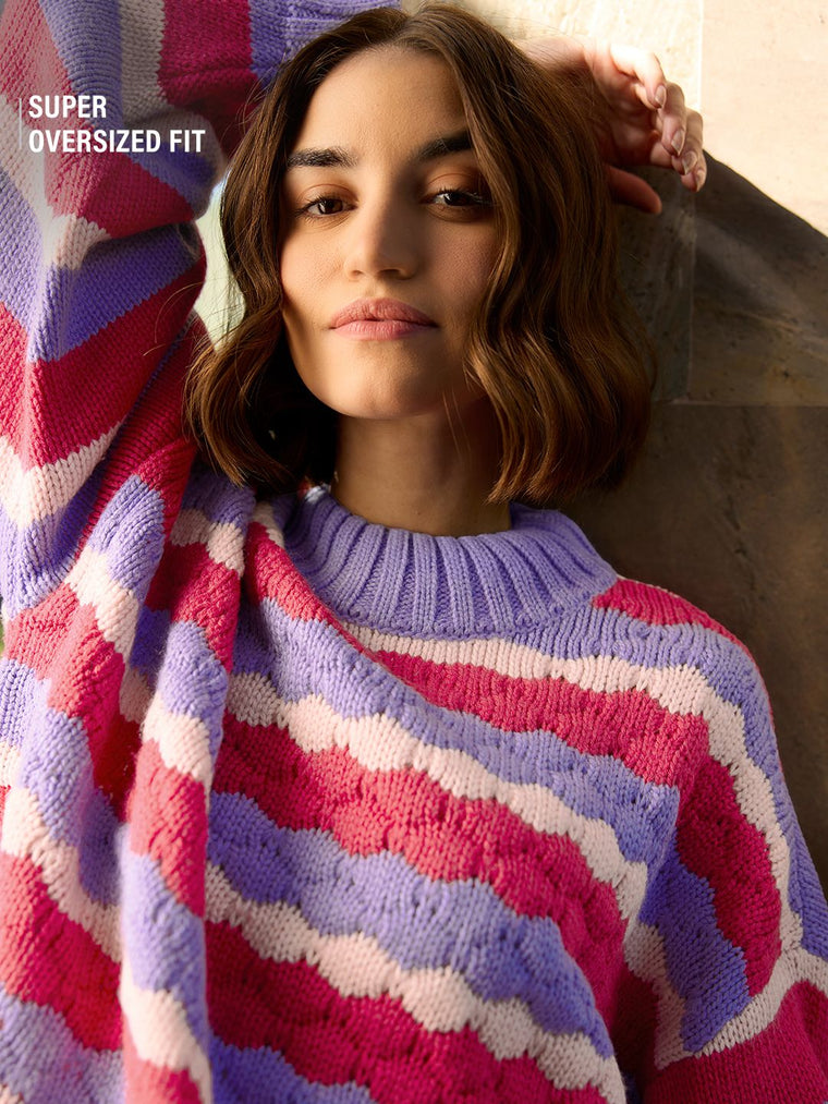 TSS Originals: Cherry Blossom Women Super Oversized Sweaters