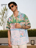 Cotton Linen: Peanuts Poolside Cotton Linen Shirts