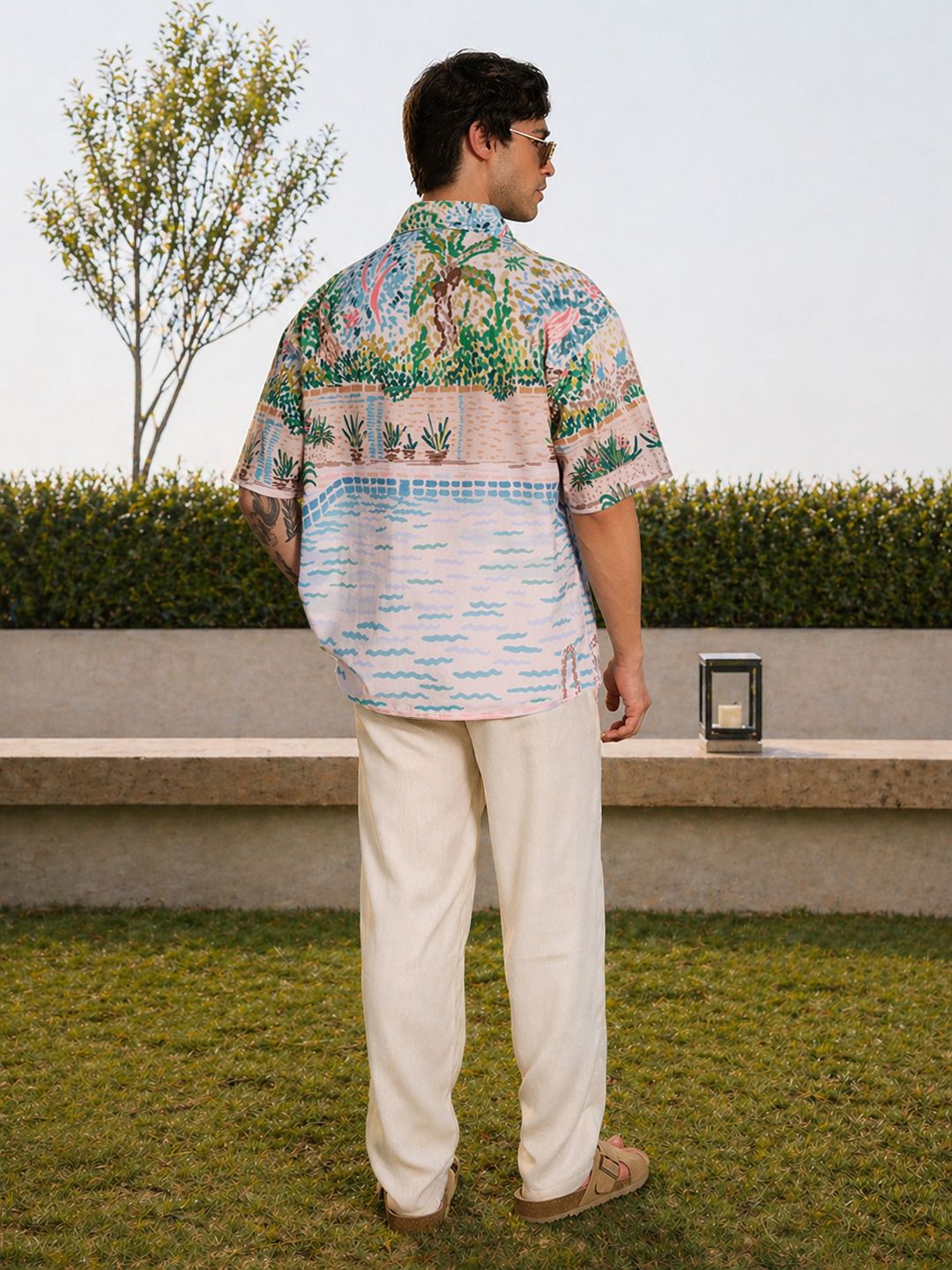 Cotton Linen: Peanuts Poolside Cotton Linen Shirts