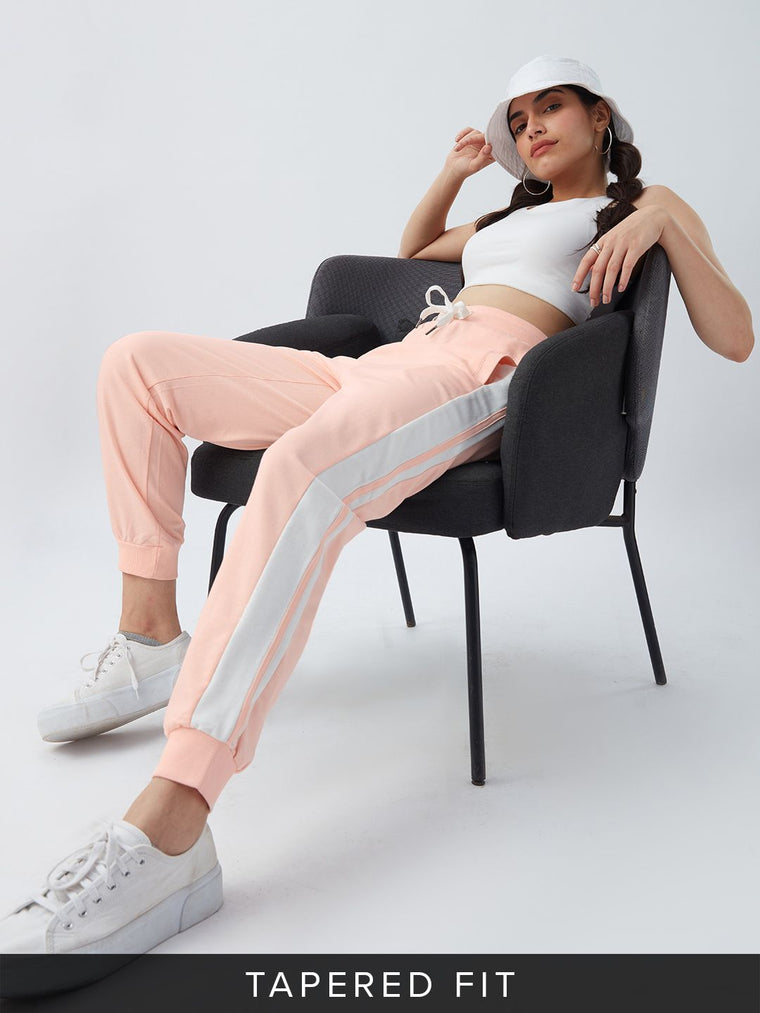 Easy Jogger: Nude Pink Women Cinched Joggers