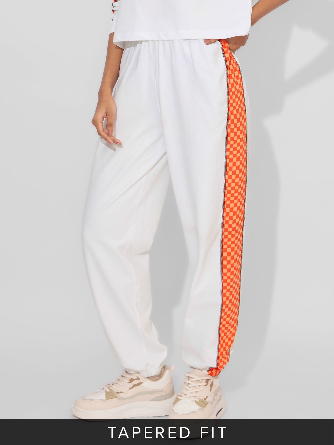 Easy Jogger: Orange Racer Women Cinched Joggers