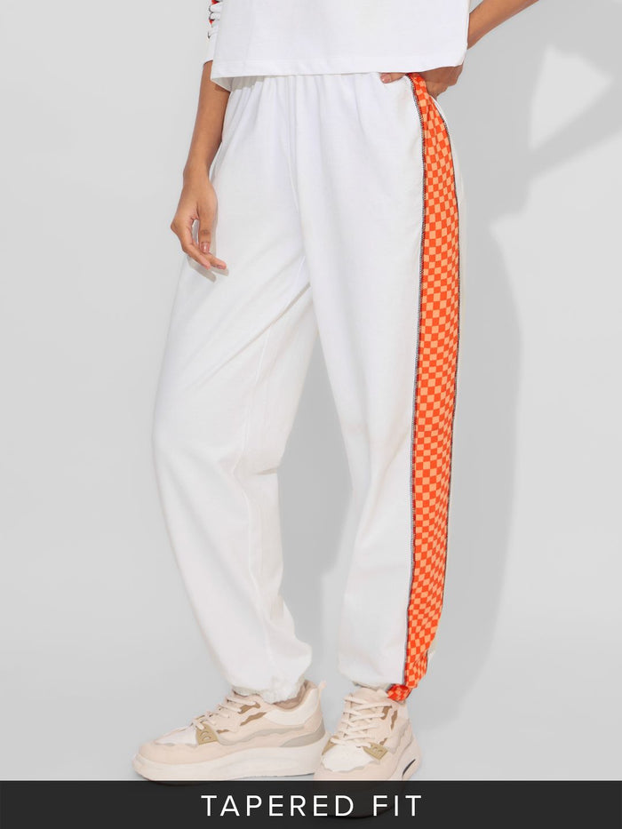 Easy Jogger: Orange Racer Women Cinched Joggers