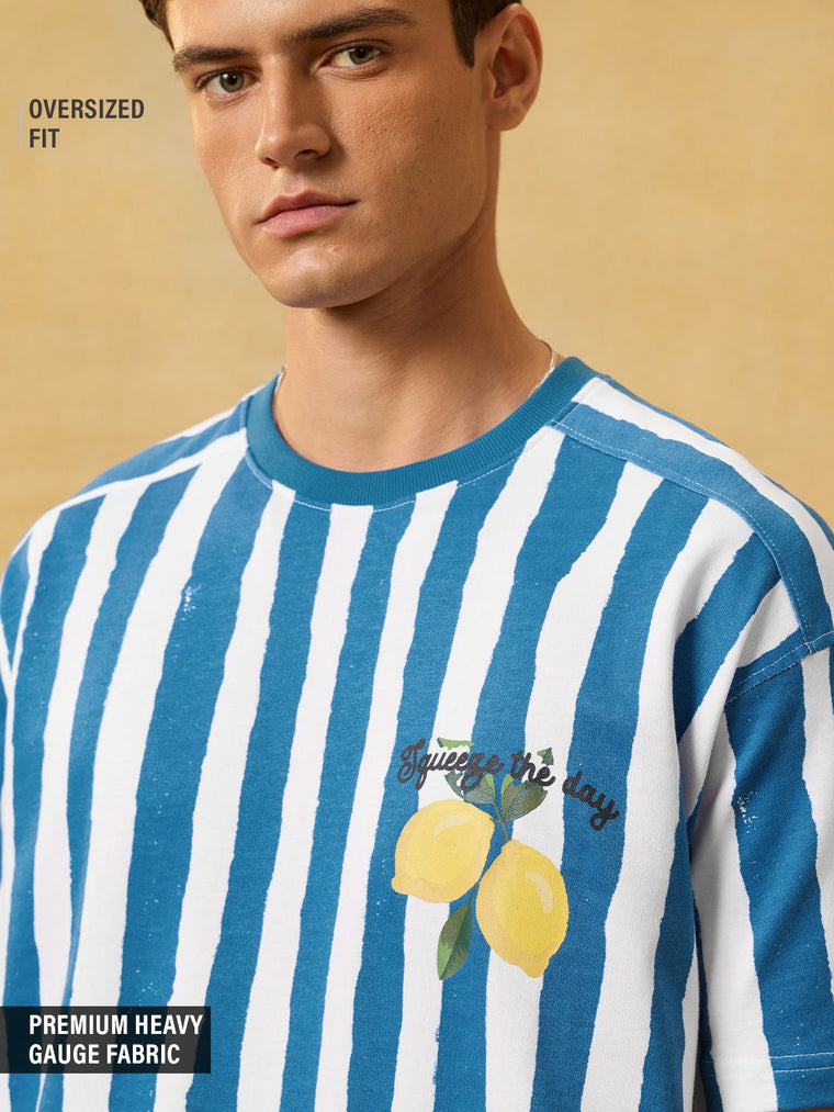 Striped T-Shirt: Squeeze The Day Oversized T-Shirts