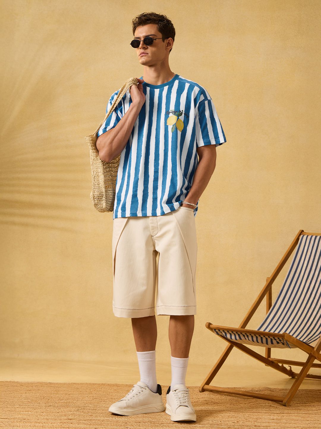 Striped T-Shirt: Squeeze The Day Oversized T-Shirts