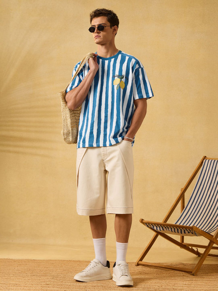 Striped T-Shirt: Squeeze The Day Oversized T-Shirts