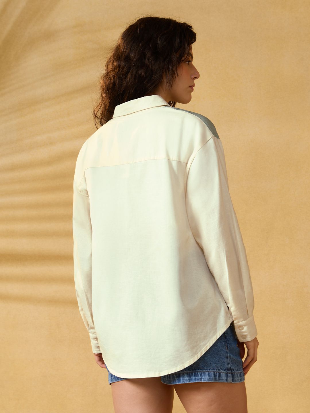 Cotton Linen Shirt: Flowers Women Oversized Shirts
