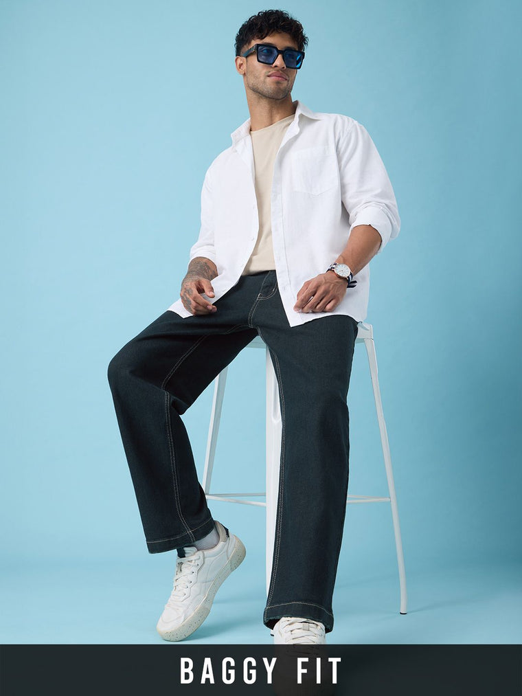 Baggy Fit Denim: Inkstone Men Baggy Fit Jeans