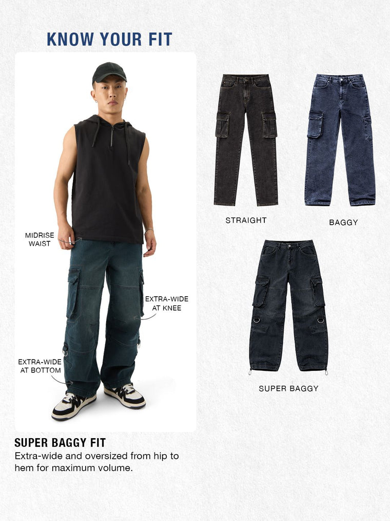 Baggy Fit Denim: Inkstone Men Baggy Fit Jeans