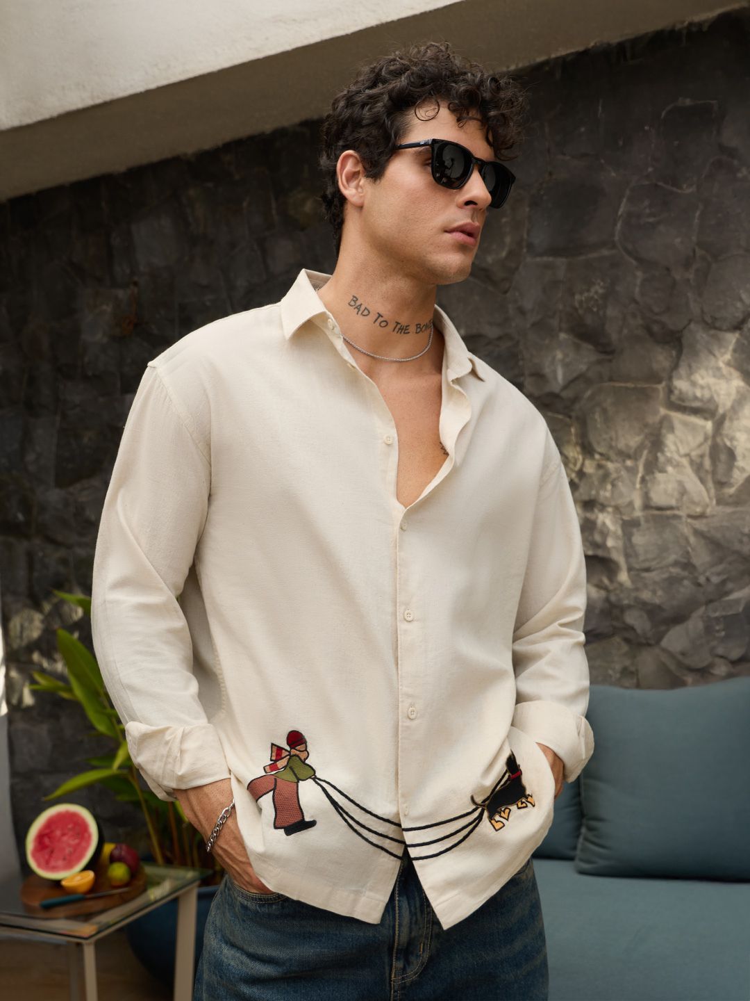 Cotton Linen: Dog Walker Cotton Linen Shirts