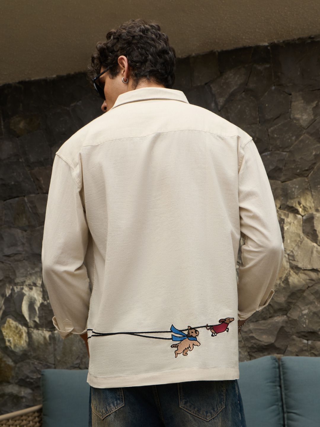 Cotton Linen: Dog Walker Cotton Linen Shirts