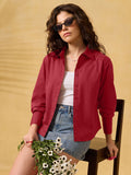 Classic Solids: Cherry Women Regular Shirts