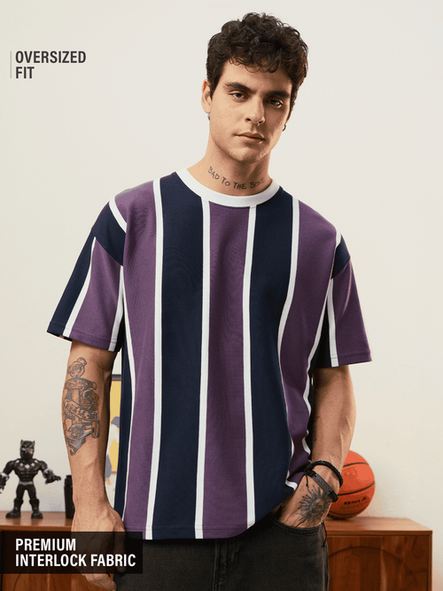 Striped T-Shirt: Wisteria Oversized T-Shirts