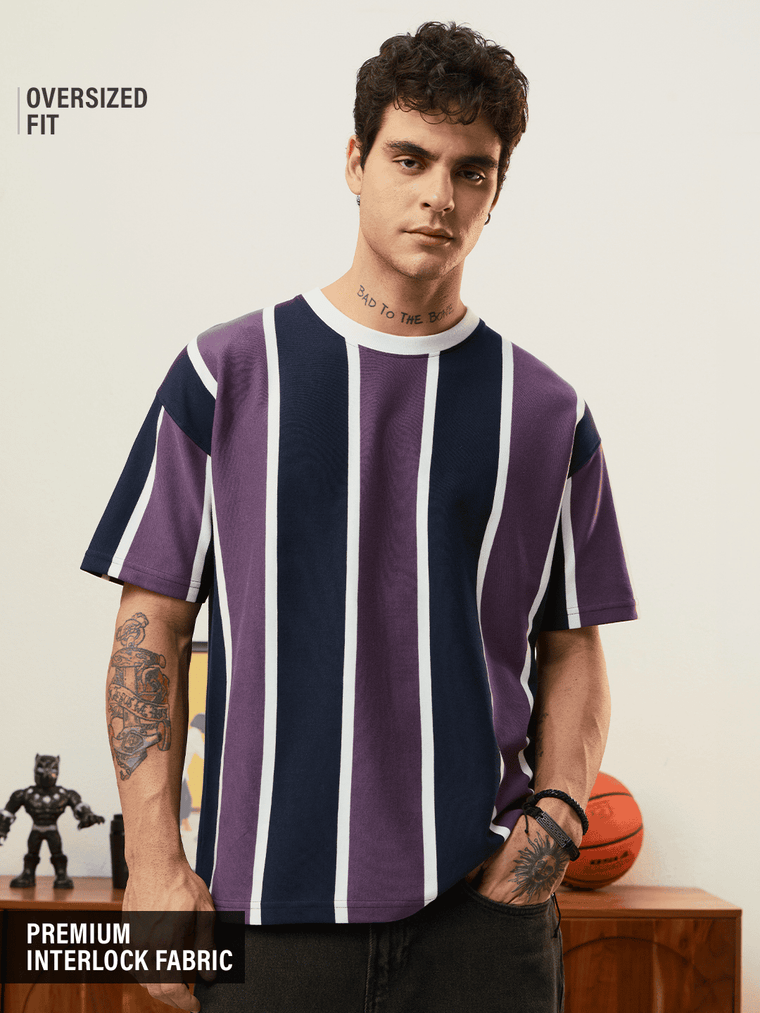 Striped T-Shirt: Wisteria Oversized T-Shirts