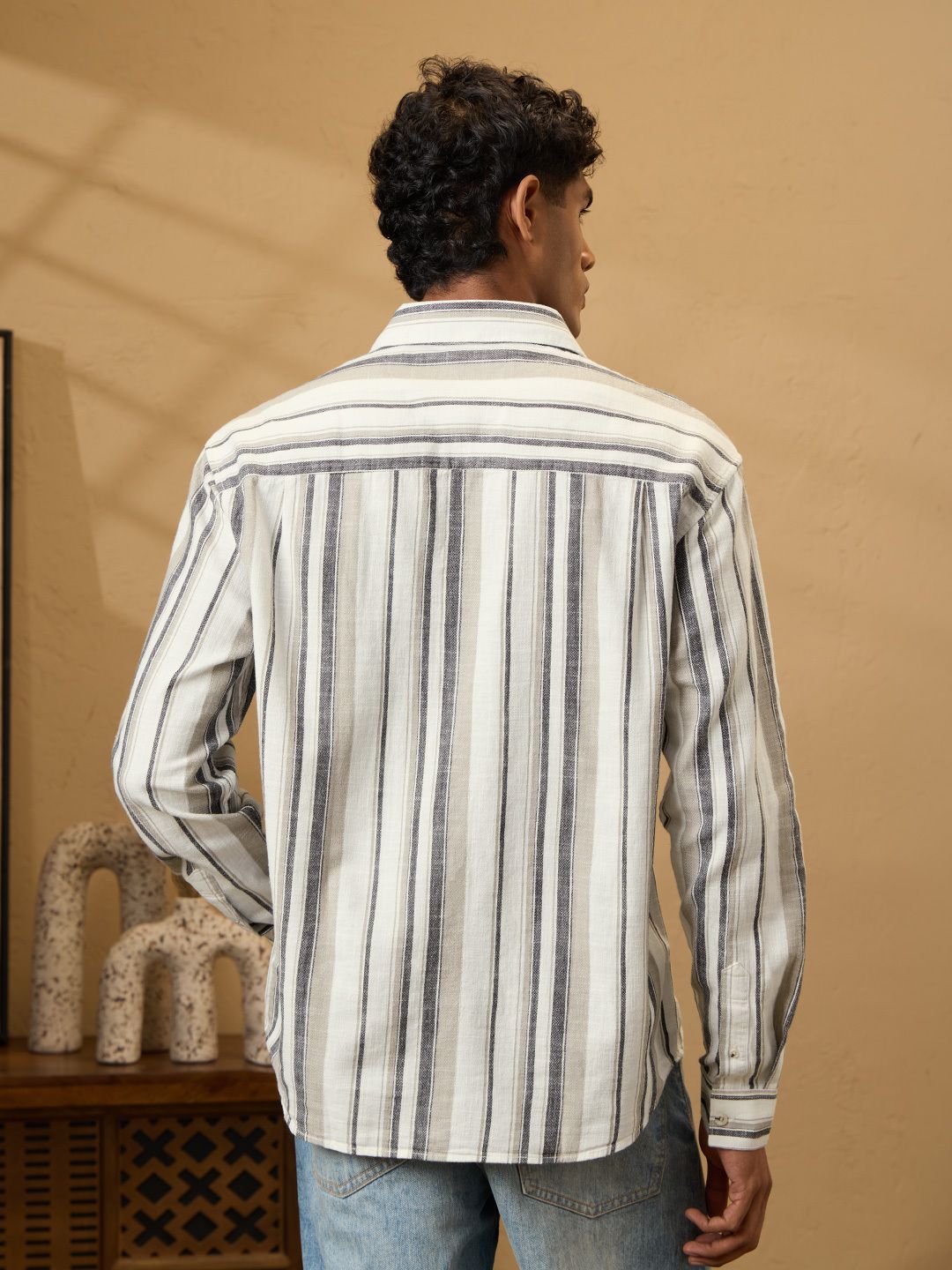 Striped Shirt: Chrome Men Relaxed Shirts