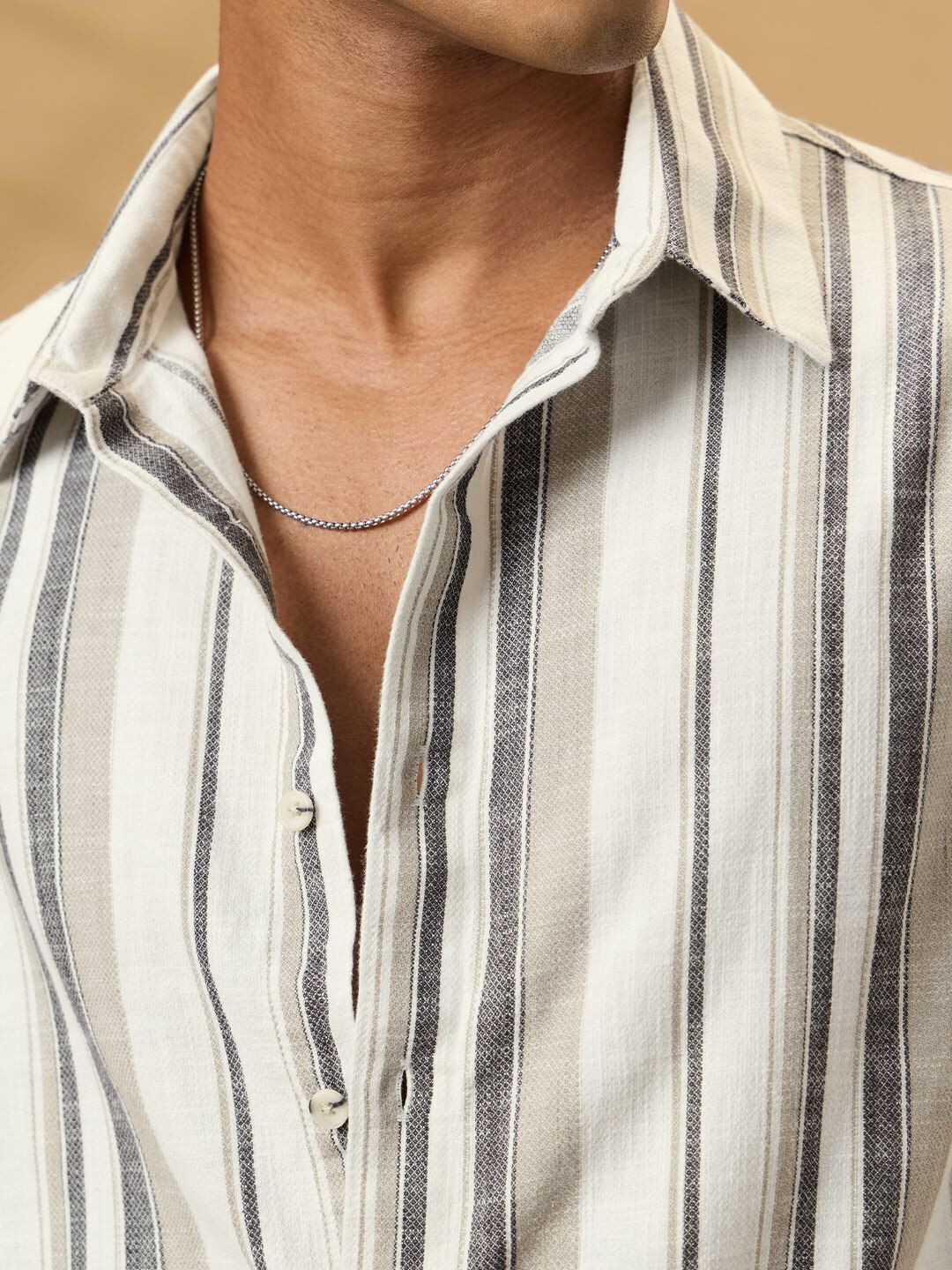 Striped Shirt: Chrome Men Relaxed Shirts