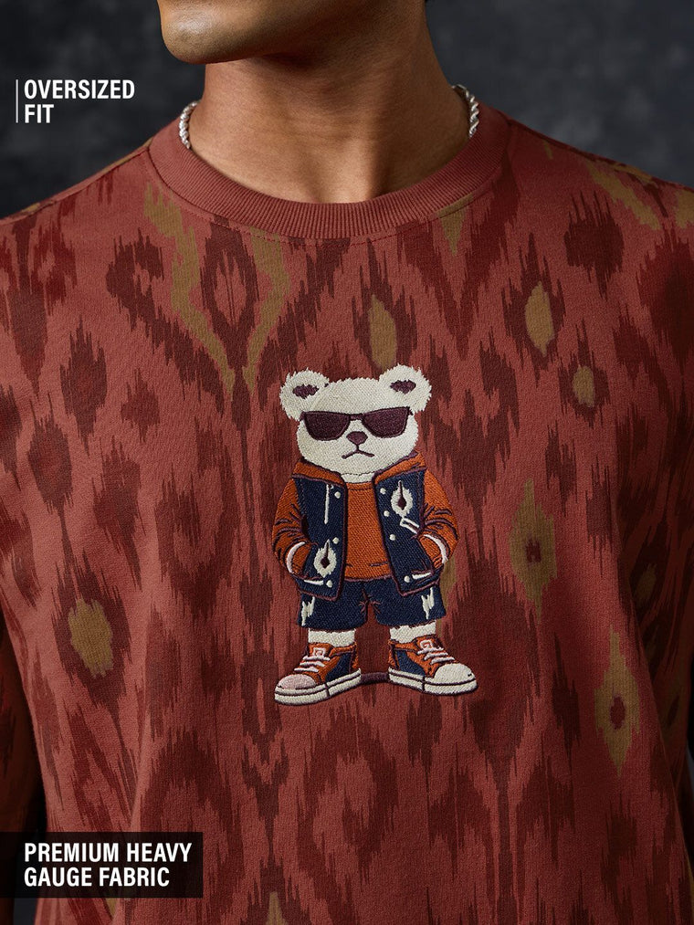 Indian Arts: Sassy Teddy Oversized T-Shirts