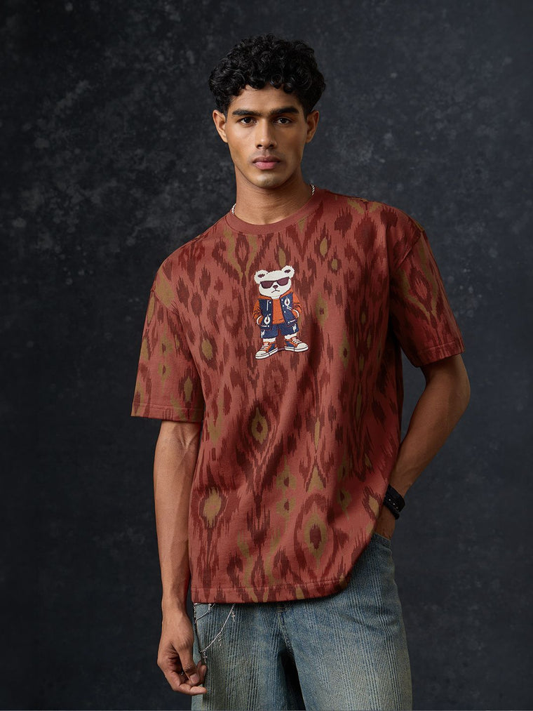 Indian Arts: Sassy Teddy Oversized T-Shirts