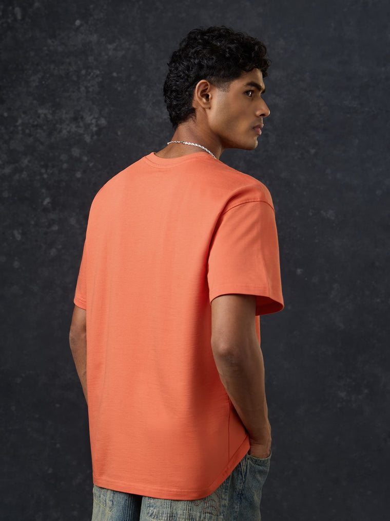 Solids: Sunset Orange Oversized T-Shirts