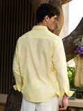 Cotton Linen: Golden Haze Cotton Linen Shirts