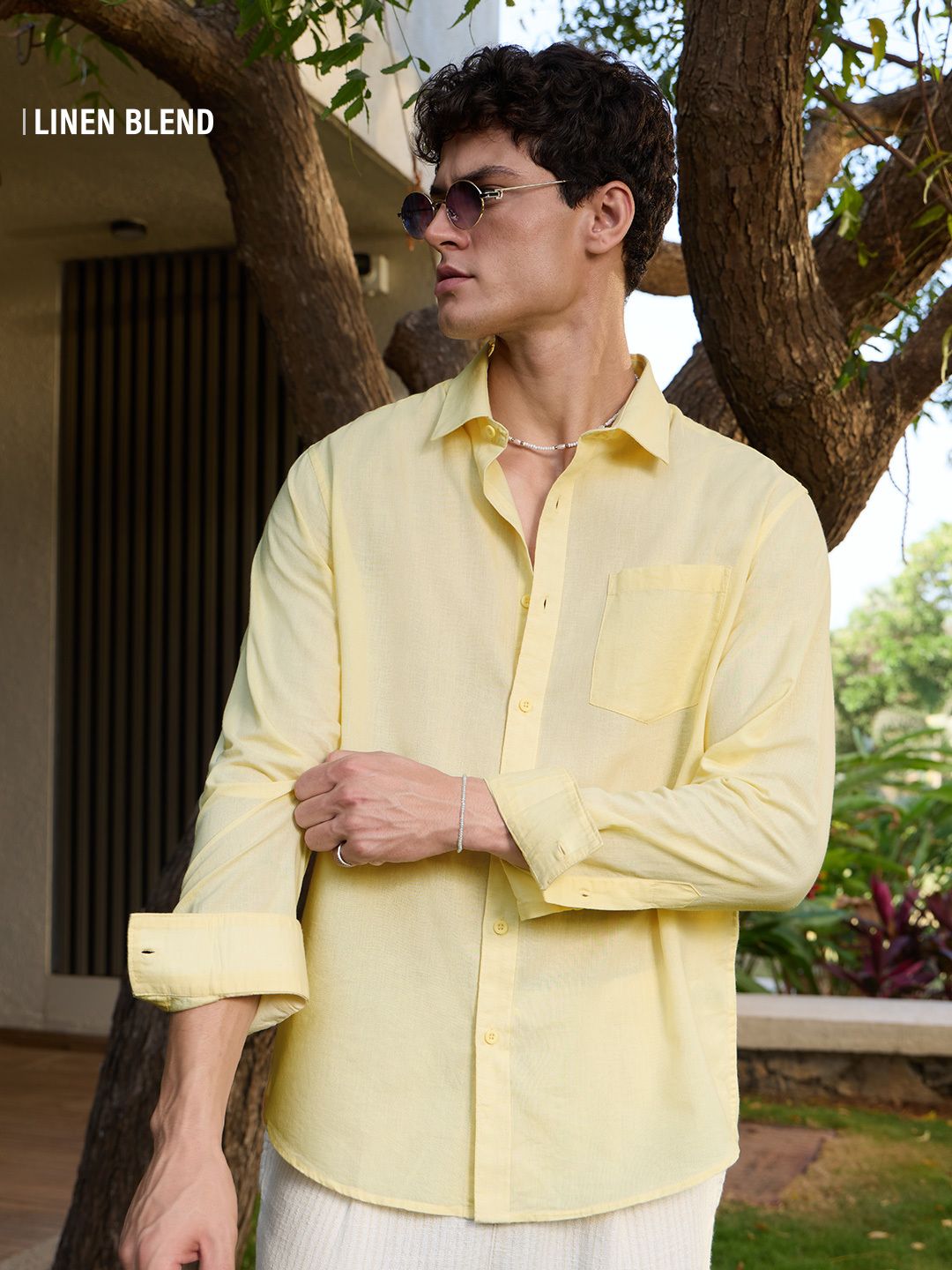 Cotton Linen: Golden Haze Cotton Linen Shirts