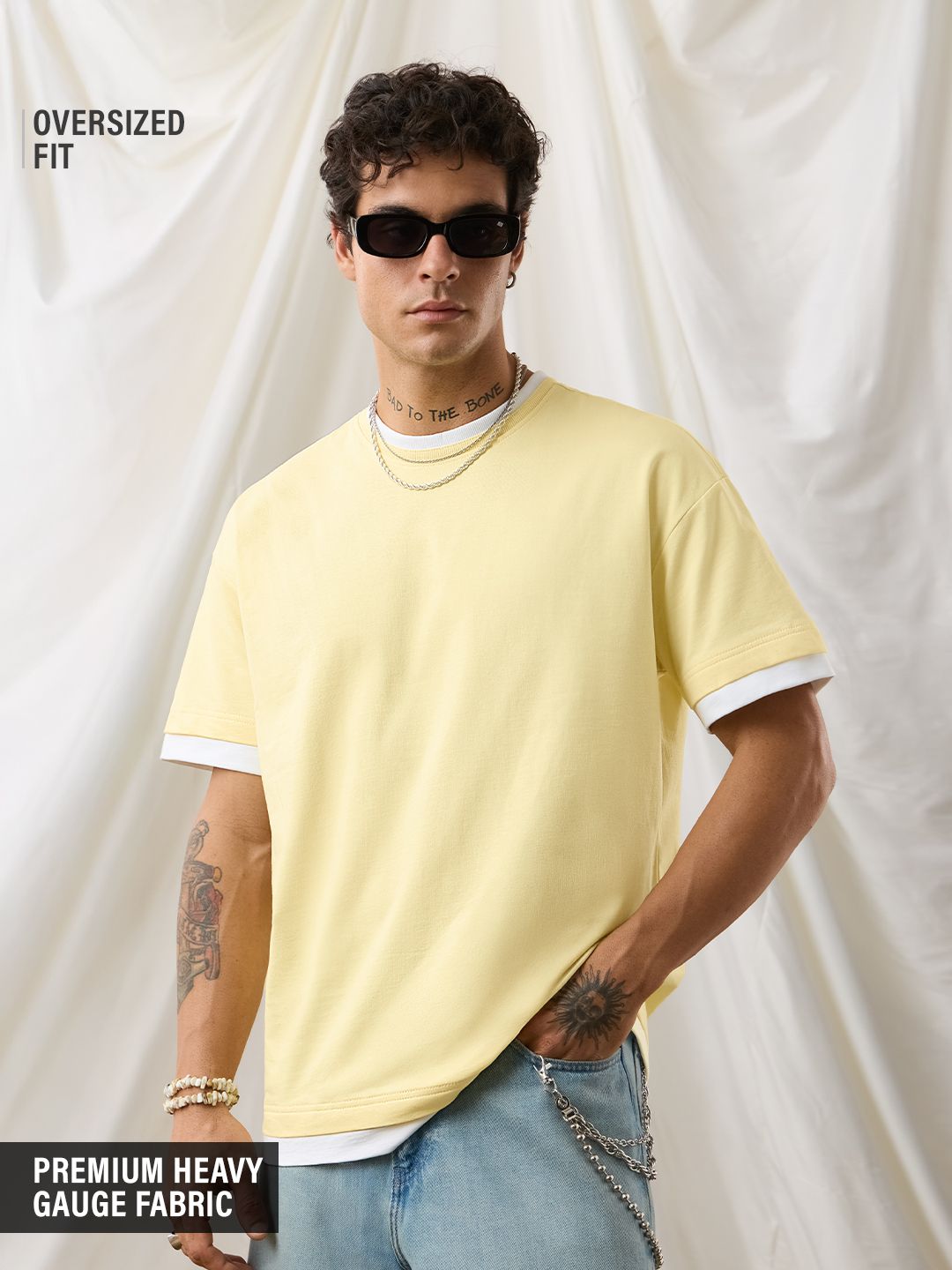 Ringer Tshirt: Flan Oversized T-Shirts