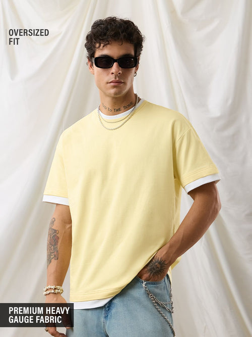 Ringer Tshirt: Flan Oversized T-Shirts