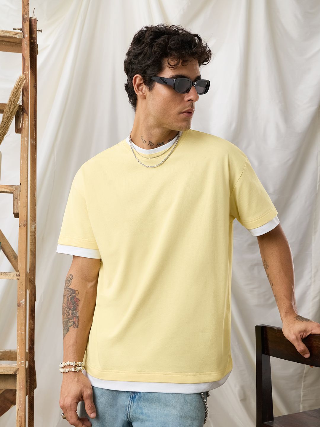 Ringer Tshirt: Flan Oversized T-Shirts