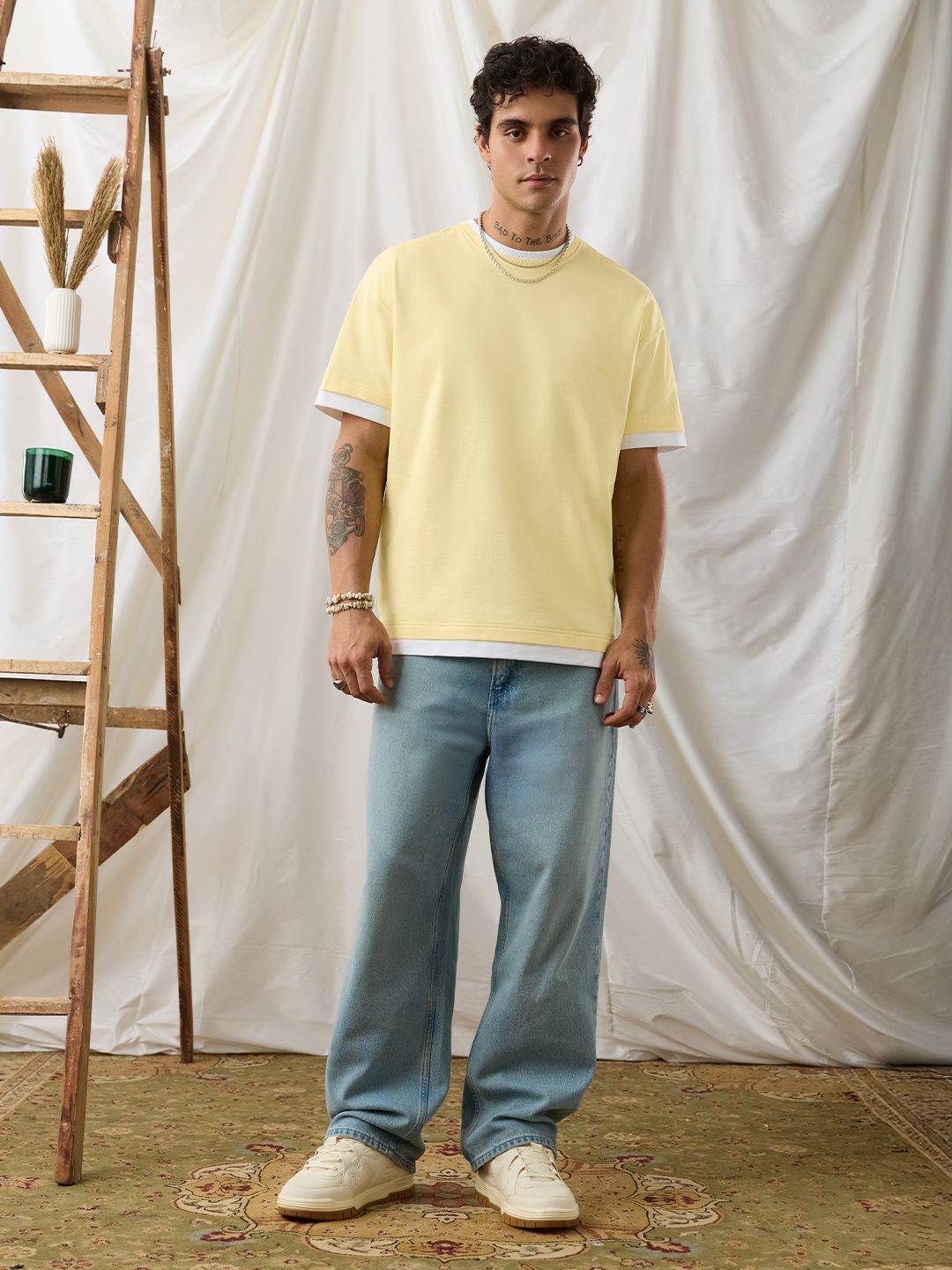 Ringer Tshirt: Flan Oversized T-Shirts