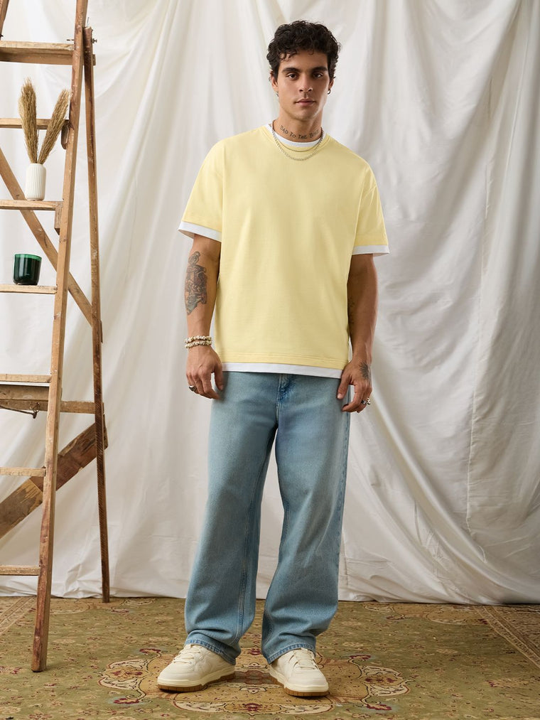 Ringer Tshirt: Flan Oversized T-Shirts