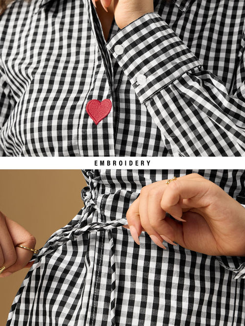 Plaid Shirt-Dress: Tartan Flirt Women Fashion Dresses