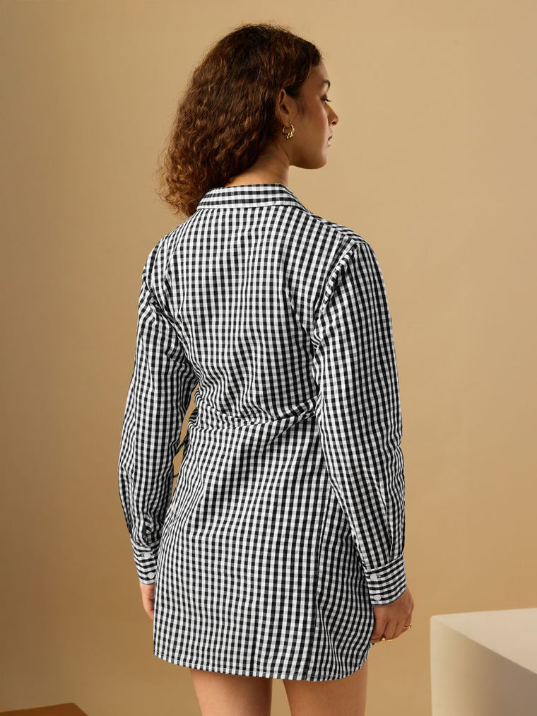 Plaid Shirt-Dress: Tartan Flirt Women Fashion Dresses