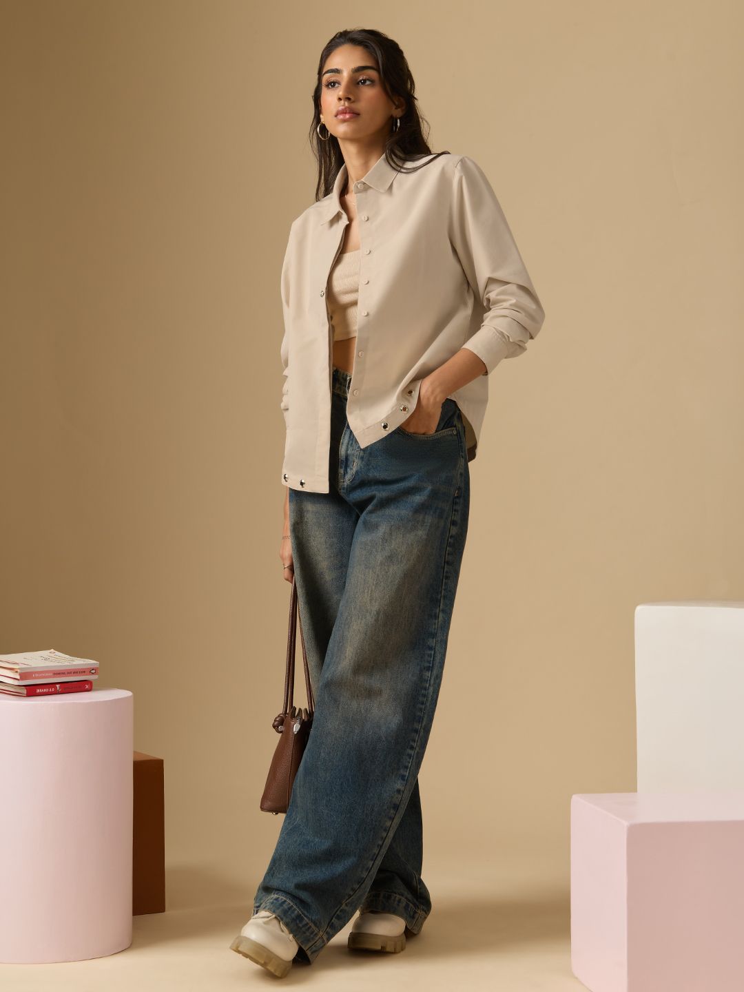 Easy Solids: Buttercream Women Relaxed Shirts