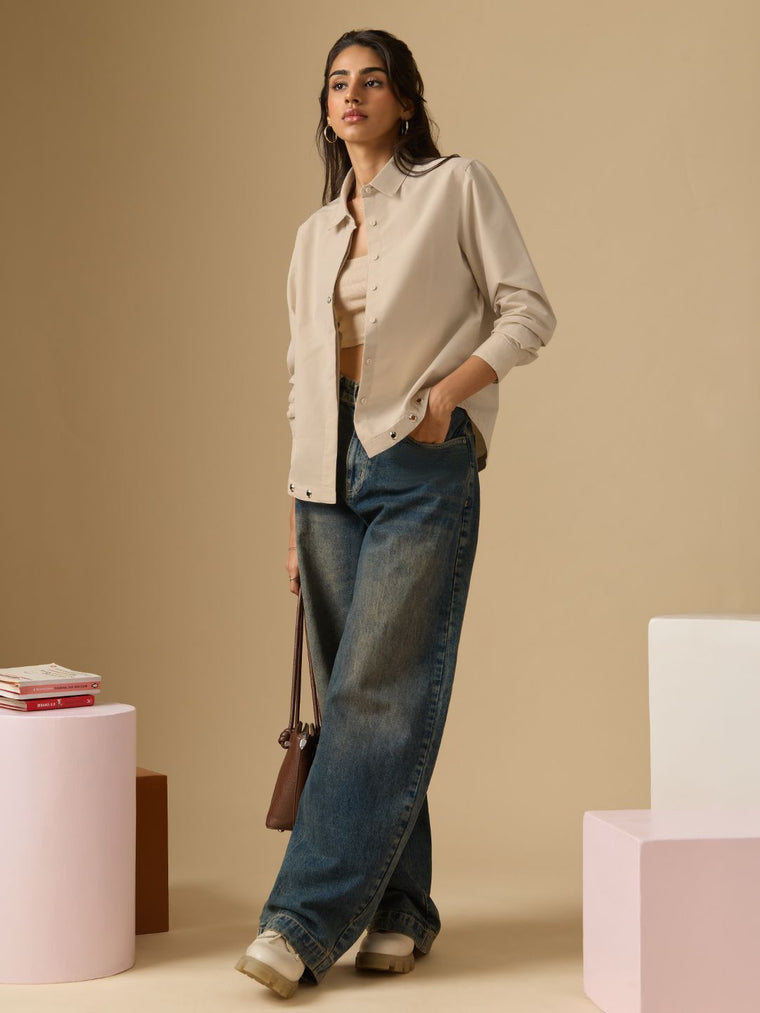 Easy Solids: Buttercream Women Relaxed Shirts