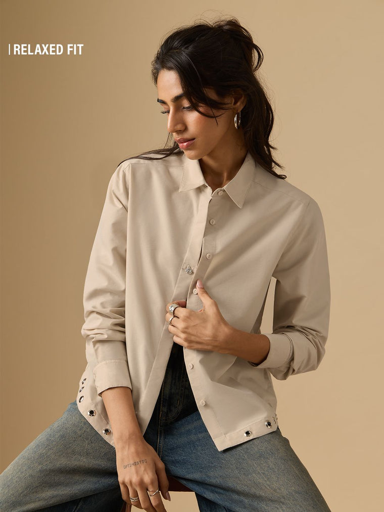 Easy Solids: Buttercream Women Relaxed Shirts