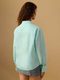 Easy Solids: Spearmint Women Relaxed Shirts