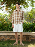 Plaid Shirt: Ochre Men Relaxed Shirts