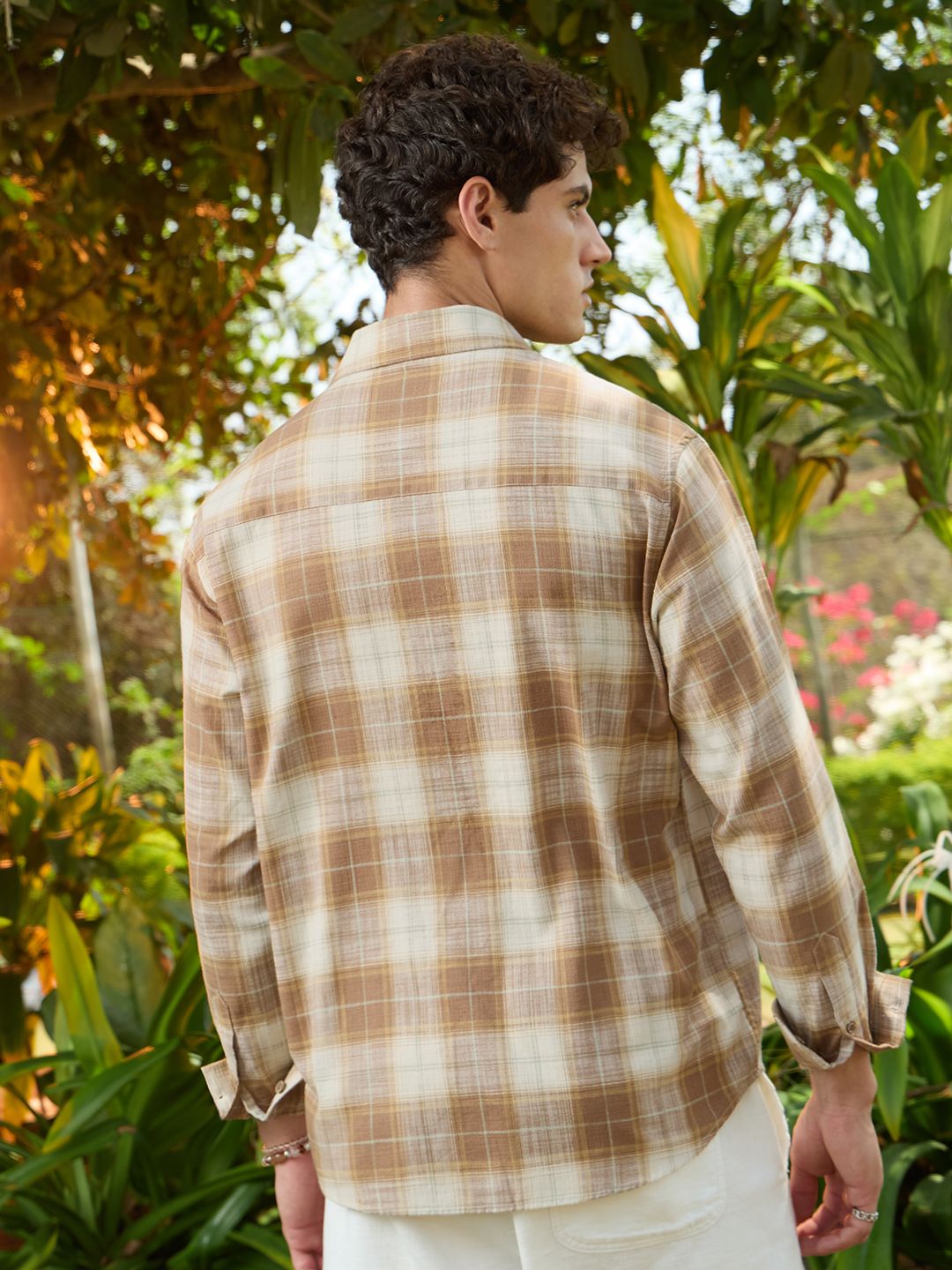 Plaid Shirt: Ochre Men Relaxed Shirts