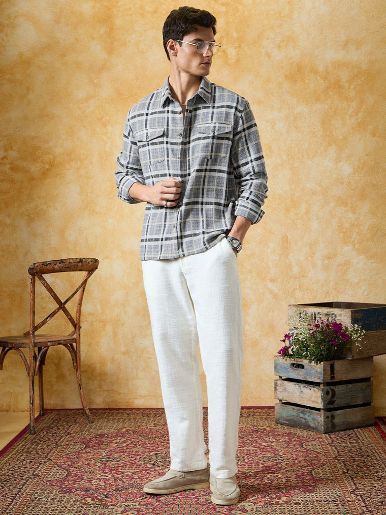 Plaid Shirt: Fossil Men Utility Shirts