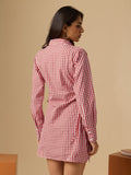 Plaid Shirt-Dress: Summer Solace Women Fashion Dresses