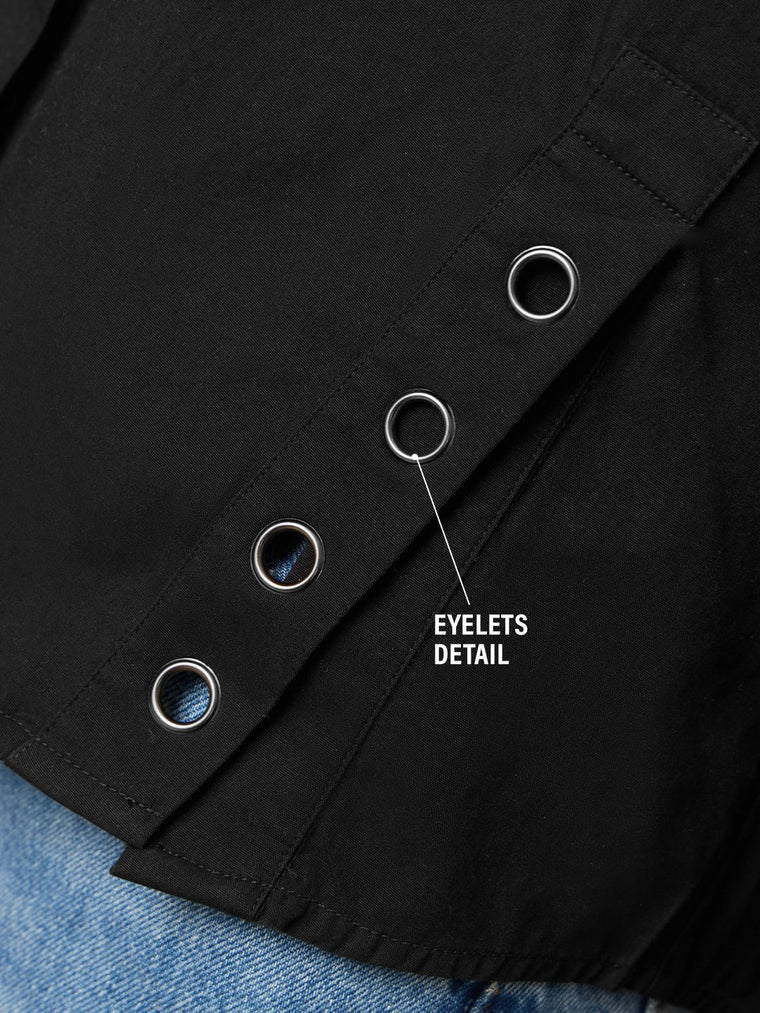 Easy Solids: Phantom Black Women Relaxed Shirts