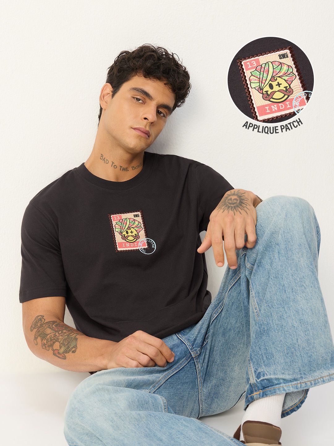 S.W.SMILEY: Happy Desi Men Relaxed Fit T-Shirts