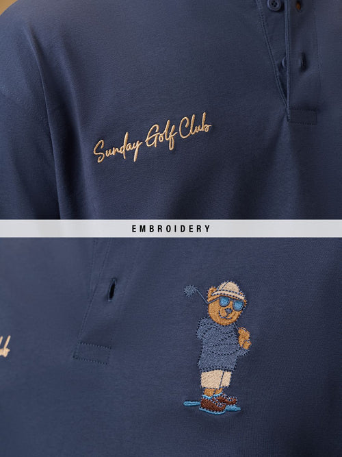 Henley T-Shirt: Golf Bear Oversized T-Shirts