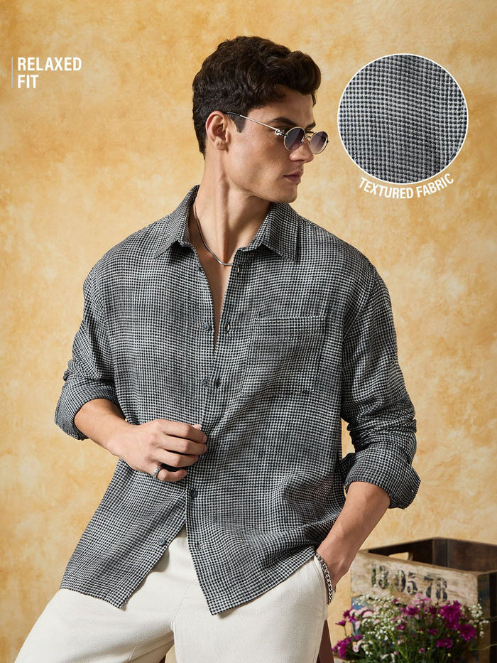 Textured Shirt: Glacier Men Textured Shirts